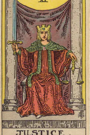 Upright Major Arcana card 11, Justice