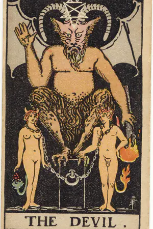 Upright Major Arcana card 15, The Devil