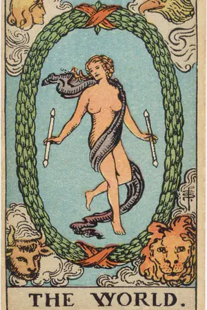 Upright Major Arcana card 21, The World