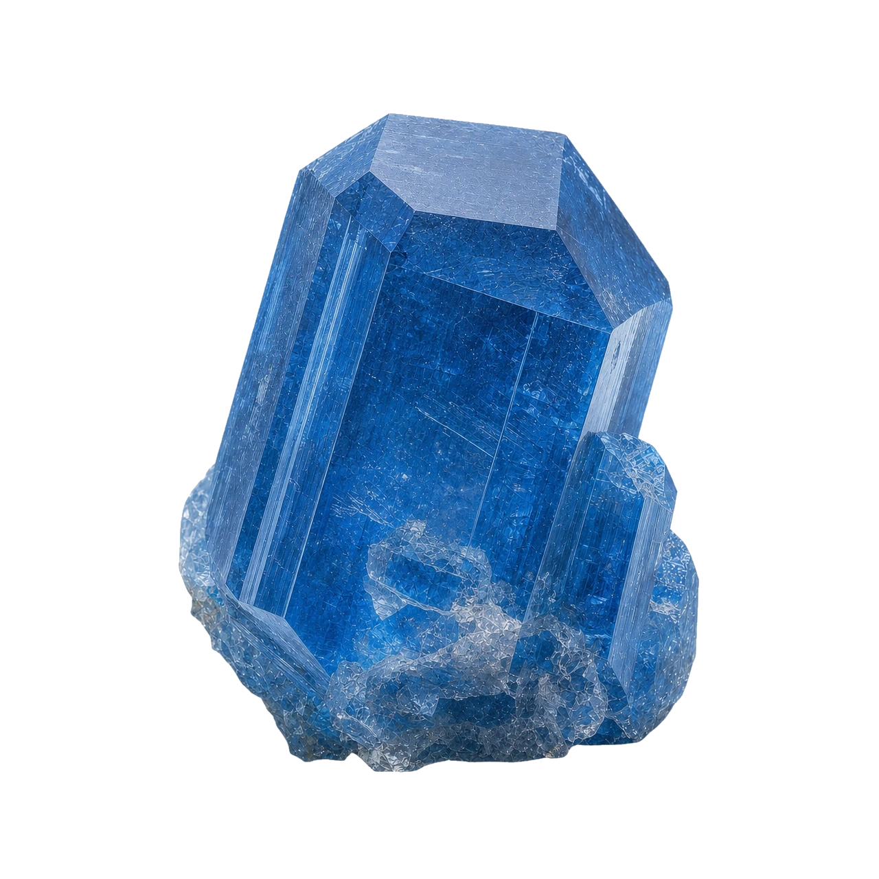 Reference illustration: grouped rough apatite crystals with natural blue-green prismatic forms.