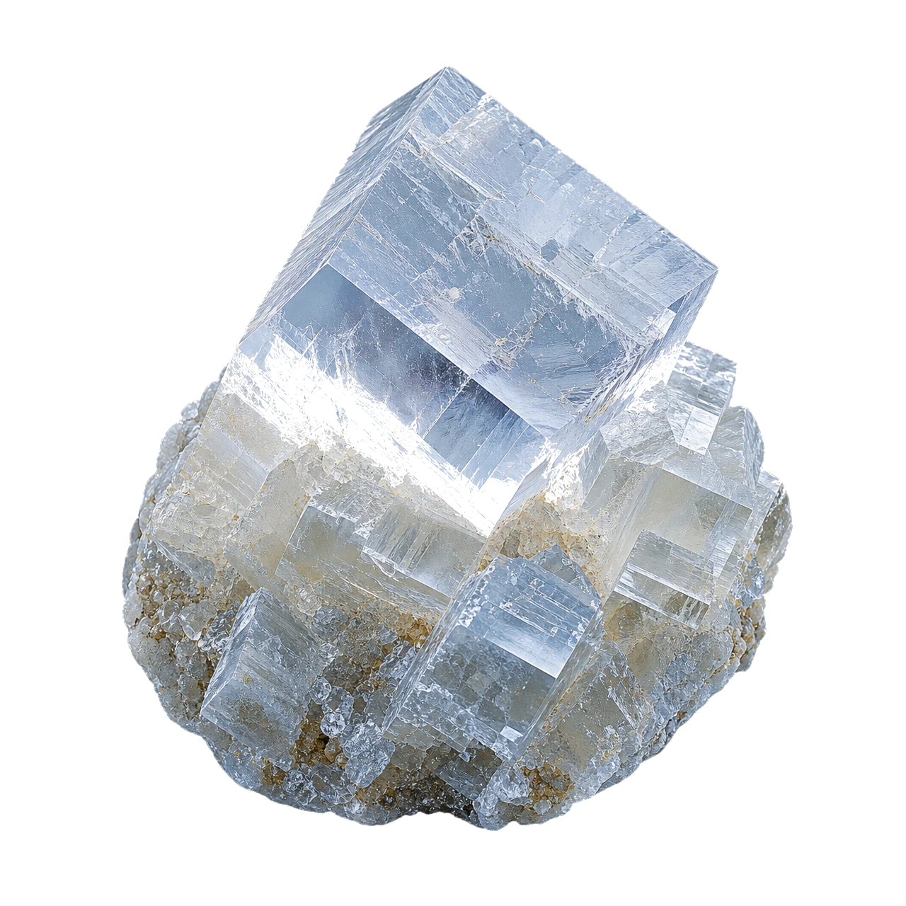 Reference illustration: natural calcite cluster with translucent honey-colored rhombohedral and scalenohedral crystals.