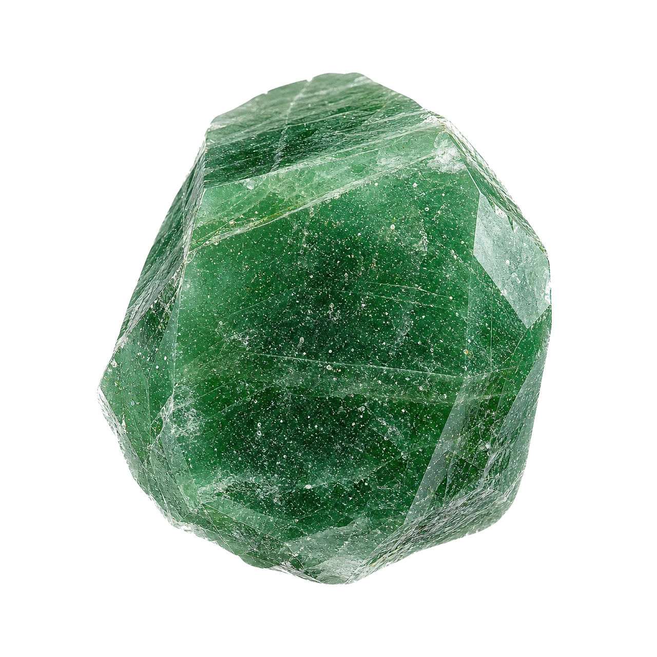 Reference illustration: grouped rough green aventurine stones with subtle mica sparkle.
