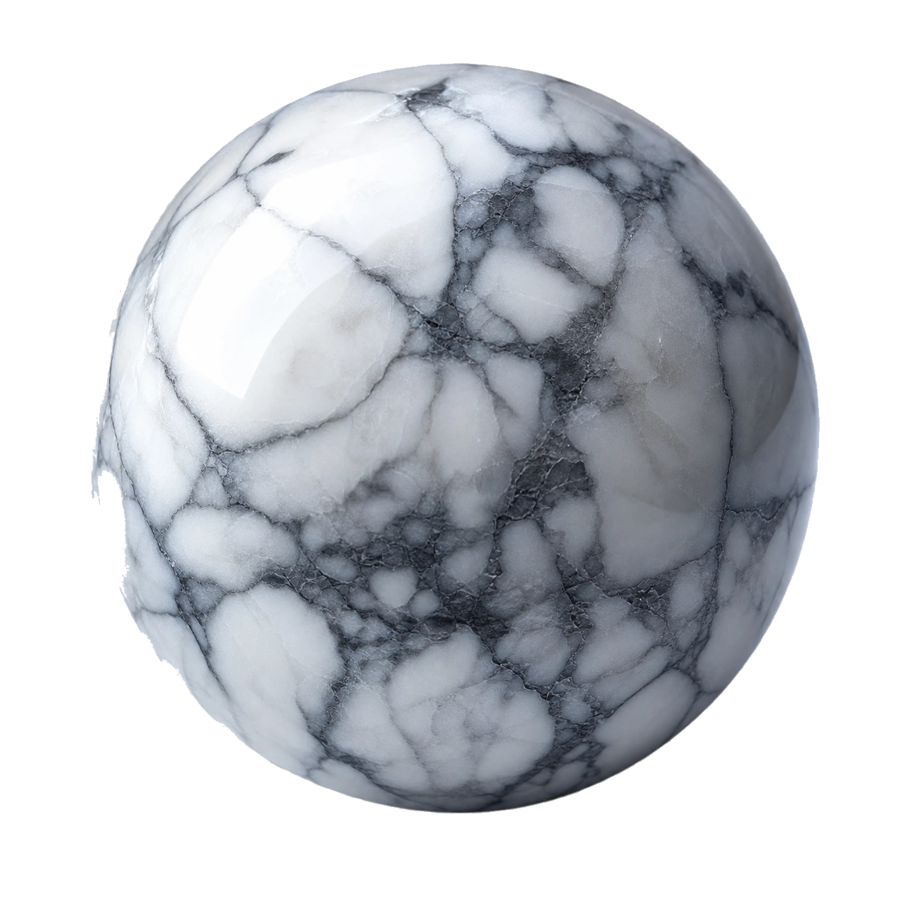 Reference illustration: grouped rough natural howlite nodules with chalky white surfaces and irregular gray veining.