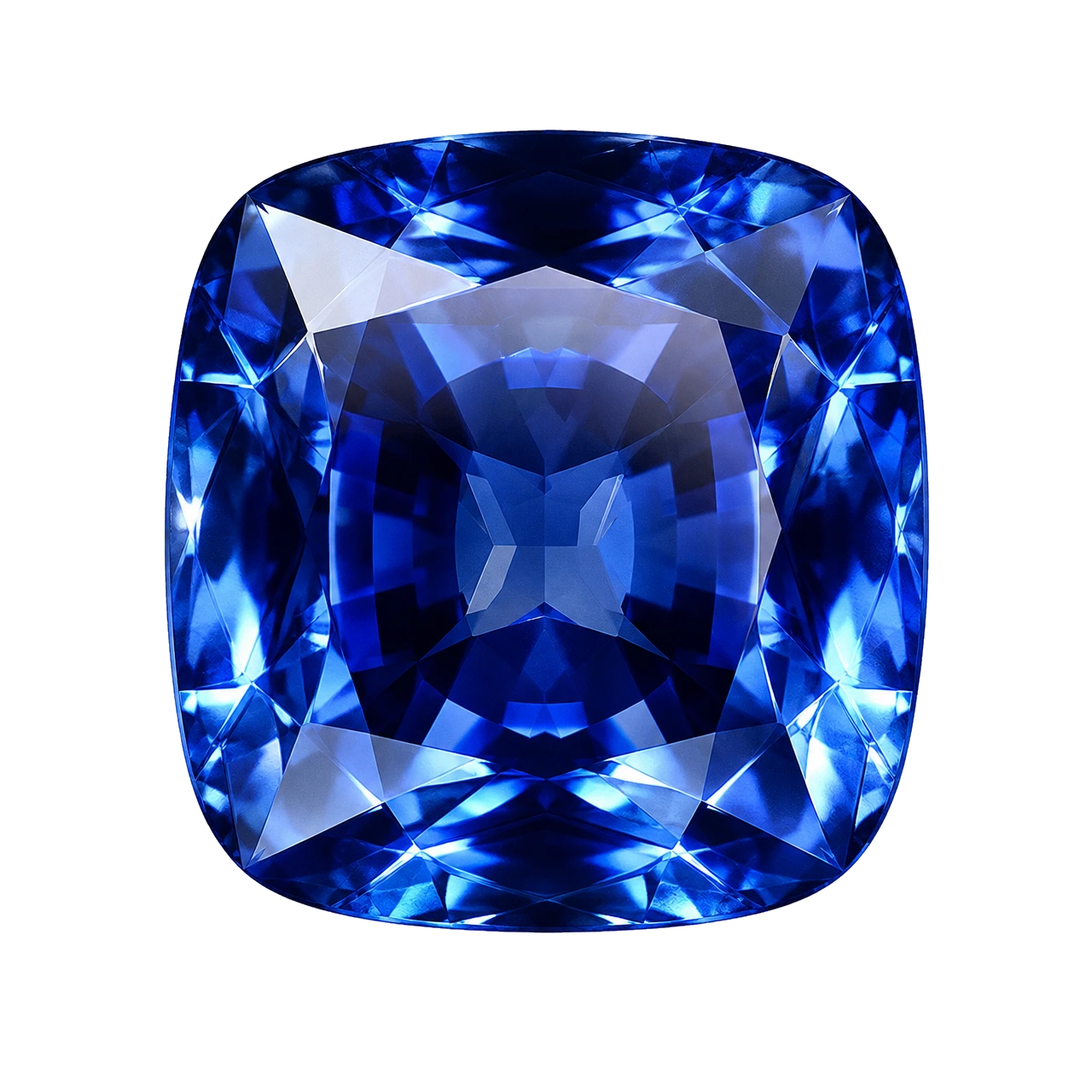 Reference illustration: grouped natural rough blue sapphire corundum crystals with matte barrel forms and matrix.
